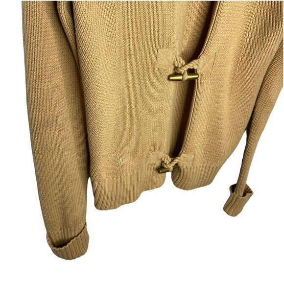Lauren Ralph Lauren Cardigan Womens Size Medium Brown Sweater Toggle Button - Picture 10 of 10